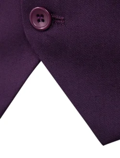 Sale OUKU Men's Vest Waistcoat Wedding Work Street Business Streetwear Business Summer Fall Pocket Cotton Breathable Solid Color Single Breasted V Neck Regular Fit Lake blue Black Wine Red Vest