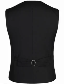 Outlet OUKU Men's Vest Waistcoat Wedding Work Business Casual Smart Casual Cotton Polyester Solid Colored V Neck Slim Vest Black