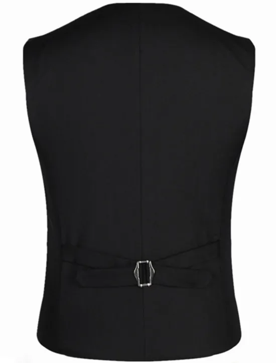 Outlet OUKU Men's Vest Waistcoat Wedding Work Business Casual Smart Casual Cotton Polyester Solid Colored V Neck Slim Vest Black
