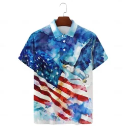 Online OUKU Men's Veterans Patriotic Short Sleeve Polo Shirts Casual Daily Wear Spring & Summer White