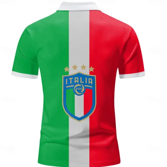 New OUKU Men's Veterans Patriotic Zip Polo Shirts Golf Shirt Short Sleeve Polo Shirts Collared Shirts Casual Streetwear Vacation Wear Party Outfits 3D Print Quarter Zip Polo White Army Green Red