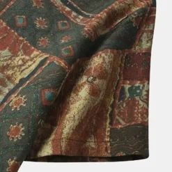 Hot OUKU Men's Vintage Shirt Boho Shirt Button Up Shirt Short Sleeve Fashion Designer Casual Casual Daily Spring & Summer Turndown Button-Down Blue Purple Green Coffee