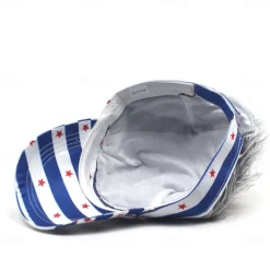 OUKU Men's Visor Hat with Spiked Wigs Fake Hair Visor Wig Men Sun Hat Baseball Cap Wig Hat Coffee Gray Polyester / Cotton Blend Print Fashion Casual Daily Independence Day American Flag Adjustable