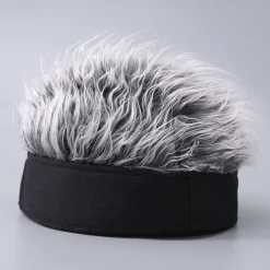 Sale OUKU Men's Visor Hat with Spiked Wigs Fake Hair Visor Wig Men Sun Hat Wig Hat Wig Hair Golf Hat Black Coffee 100% Cotton Sexy Fashion Casual Daily Festival Adjustable Sunscreen Breathable