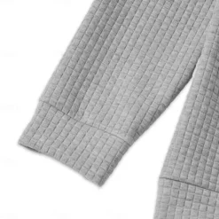 Sale OUKU Men's Waffle Hoodies Full Zip Hoodie Tactical Hoodie Black Khaki Light Grey Hooded Plain Zipper Pocket Work Sports & Outdoor Casual Streetwear Basic Casual Spring & Fall Cross-Seasons Clothing