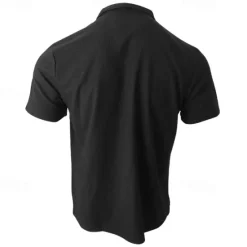 Outlet OUKU Men's Waffle Polo Shirts Golf Shirt Casual Sports Lapel Short Sleeve Basic Modern Plain Classic Spring & Summer Regular Fit Black White Blue Khaki Gray Waffle Polo Shirts