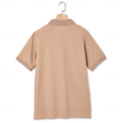 OUKU Men's Waffle Polo Shirts Polo Shirts Casual Holiday Lapel Ribbed Polo Collar Short Sleeve Fashion Basic Plain Buttons Soft Summer Spring Regular Fit White Yellow Burgundy Mint Green Green khaki