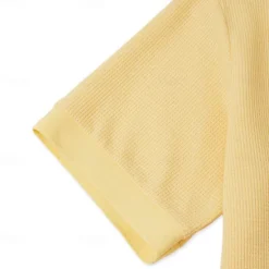 OUKU Men's Waffle Polo Shirts Polo Shirts Casual Holiday Lapel Ribbed Polo Collar Short Sleeve Fashion Basic Plain Buttons Soft Summer Spring Regular Fit White Yellow Burgundy Mint Green Green khaki