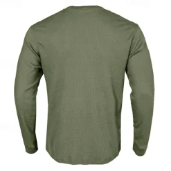 Hot OUKU Men's Waffle Shirt T Shirt Tee Top Long Sleeve Shirt Long Sleeve Crew Neck Spring & Fall Plain Fashion Designer Basic Vacation Street Going out Dark Grey Black White Top Tee for Men