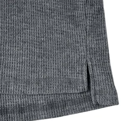 Outlet OUKU Men's Waffle Shirt T Shirt Tee Top Long Sleeve Shirt Long Sleeve Crew Neck Spring & Fall Plain Fashion Designer Basic Knitted Vacation Street Going out Dark Brown Dark Grey Black Top Tee for Men