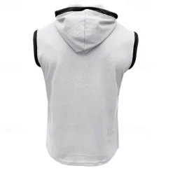 New OUKU Men's Waffle Shirt Tank Top Undershirt Sleeveless Shirt Sleeveless Hooded Summer Plain Fashion Designer Muscle Outdoor Going out Gym Black White Red Top Tee for Men