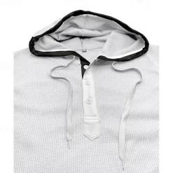 New OUKU Men's Waffle Shirt Tank Top Undershirt Sleeveless Shirt Sleeveless Hooded Summer Plain Fashion Designer Muscle Outdoor Going out Gym Black White Red Top Tee for Men
