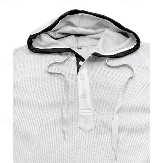 New OUKU Men's Waffle Shirt Tank Top Undershirt Sleeveless Shirt Sleeveless Hooded Summer Plain Fashion Designer Muscle Outdoor Going out Gym Black White Red Top Tee for Men