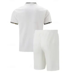 New OUKU Men's Waffle Shirt T-shirt Suits 2 Pieces Outfits Tee & Shorts Short Sleeve Standing Collar Summer Color Block Fashion Casual 2 Piece Front Pocket Vacation Daily Wear Going out Black White Royal Blue