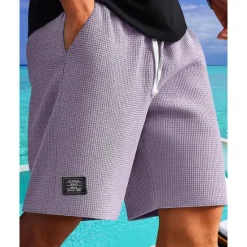 Outlet OUKU Men's Waffle Shorts Shorts Summer Shorts Casual Shorts Drawstring Pocket Elastic Waist Plain Comfort Breathable Short Outdoor Vacation Sport Casual Black White