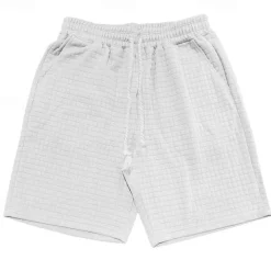 New OUKU Men's Waffle Shorts Sweat Shorts Shorts Summer Shorts Pocket Drawstring Elastic Waist Plain Comfort Short Sports Outdoor Daily Going out Fashion Casual Black White Micro-elastic