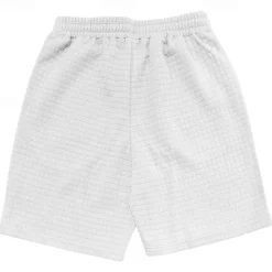 New OUKU Men's Waffle Shorts Sweat Shorts Shorts Summer Shorts Pocket Drawstring Elastic Waist Plain Comfort Short Sports Outdoor Daily Going out Fashion Casual Black White Micro-elastic
