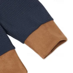 Discount OUKU Men's Waffle Sweatshirt Zip Up Sweatshirt Pullover Black Navy Blue Half Zip Plain Pocket Work Sports & Outdoor Casual Polyester Active Vintage Cool Spring Fall Clothing Apparel Hoodies Sweatshirts