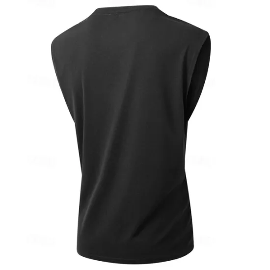 Outlet OUKU Men's Waffle Tee Tank Top Vest Top Undershirt Sleeveless Crew Neck Summer Plain Fashion Designer Basic Classic Vacation Street Going out Black White Pink Top Tee for Men