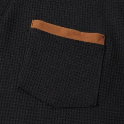New OUKU Men's Waffle Tee Waffle Henley Shirt Long Sleeve V Neck Spring & Fall Solid Color Fashion Basic Fake two piece Street Casual Sports Black Navy Blue Light Grey Top Tee for Men