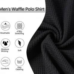 New OUKU Men's Waffle Tee Waffle Henley Shirt Long Sleeve V Neck Spring & Fall Solid Color Fashion Basic Fake two piece Street Casual Sports Black Navy Blue Light Grey Top Tee for Men