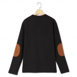 New OUKU Men's Waffle Tee Waffle Henley Shirt Long Sleeve V Neck Spring & Fall Solid Color Fashion Basic Fake two piece Street Casual Sports Black Navy Blue Light Grey Top Tee for Men