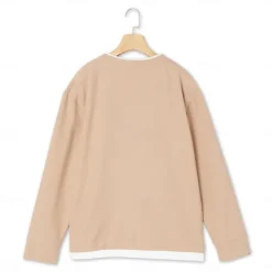 Online OUKU Men's Waffle T-shirt Pullover Sweatshirt Tee Top Long Sleeve Shirt Long Sleeve Crew Neck V Neck Spring & Fall Plain Fashion Designer Basic Fashion Fake two piece Vacation Street Going out Black Gray
