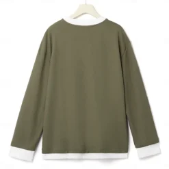 Hot OUKU Men's Waffle T-shirt Quarter Zip Tee Tee Top Long Sleeve Shirt Long Sleeve Crewneck Spring & Fall Color Block Fashion Designer Basic Zipper Fake two piece Vacation Street Going out Dark Brown Army