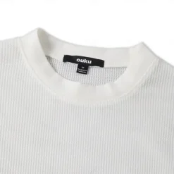 Clearance OUKU Men's Waffle T-shirt T Shirt Tee Top Long Sleeve Shirt Long Sleeve Crew Neck Spring & Fall Plain Fashion Designer Basic Vacation Street Going out Army Green White Navy Blue Top Tee for Men