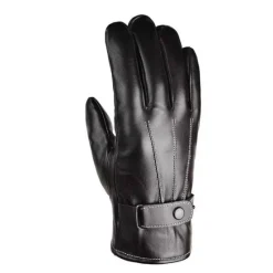 Hot OUKU Men's Warm Winter Gloves Outdoor Daily Holiday Solid / Plain Color Polyester PU Leather Simple Casual Classic Warm 1 Pair Black