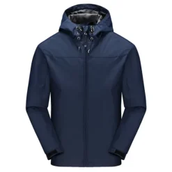 OUKU Men's Waterproof Hiking Jacket Gorpcore Hooded Jacket Windbreaker Raincoat Outdoor Rain Jacket Windproof Quick Dry Lightweight Jacket Outerwear Trench Coat Top Full Zip Fishing