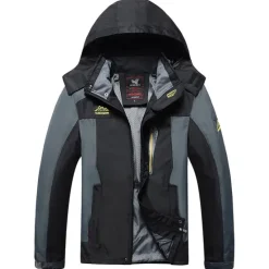 Online OUKU Men's Waterproof Hiking Jacket Hiking Windbreaker Summer Outdoor Solid Color Thermal Warm Windproof Lightweight Breathable Jacket Hoodie Top Camping / Hiking Hunting Ski / Snowboard Black / Red Bule