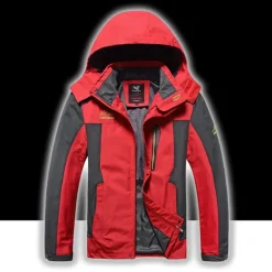 Online OUKU Men's Waterproof Hiking Jacket Hiking Windbreaker Summer Outdoor Solid Color Thermal Warm Windproof Lightweight Breathable Jacket Hoodie Top Camping / Hiking Hunting Ski / Snowboard Black / Red Bule