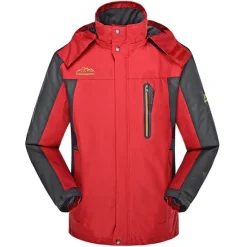 Online OUKU Men's Waterproof Hiking Jacket Hiking Windbreaker Summer Outdoor Solid Color Thermal Warm Windproof Lightweight Breathable Jacket Hoodie Top Camping / Hiking Hunting Ski / Snowboard Black / Red Bule