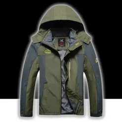 Online OUKU Men's Waterproof Hiking Jacket Hiking Windbreaker Summer Outdoor Solid Color Thermal Warm Windproof Lightweight Breathable Jacket Hoodie Top Camping / Hiking Hunting Ski / Snowboard Black / Red Bule