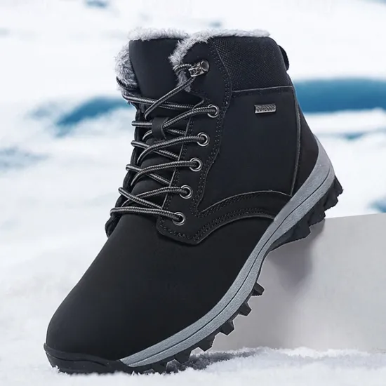 New OUKU Men's Waterproof Insulated Winter Boots with Non-Slip Rubber Sole and Faux Fur Lining for Outdoor Hiking