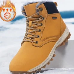 New OUKU Men's Waterproof Insulated Winter Boots with Non-Slip Rubber Sole and Faux Fur Lining for Outdoor Hiking