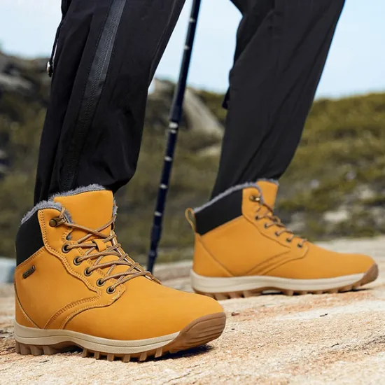 New OUKU Men's Waterproof Insulated Winter Boots with Non-Slip Rubber Sole and Faux Fur Lining for Outdoor Hiking
