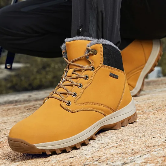 New OUKU Men's Waterproof Insulated Winter Boots with Non-Slip Rubber Sole and Faux Fur Lining for Outdoor Hiking
