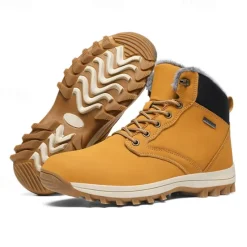 New OUKU Men's Waterproof Insulated Winter Boots with Non-Slip Rubber Sole and Faux Fur Lining for Outdoor Hiking