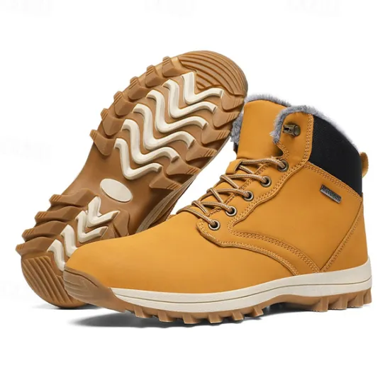 New OUKU Men's Waterproof Insulated Winter Boots with Non-Slip Rubber Sole and Faux Fur Lining for Outdoor Hiking