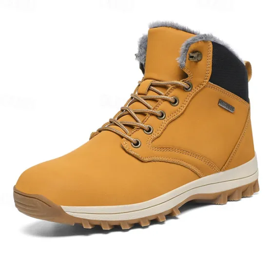 New OUKU Men's Waterproof Insulated Winter Boots with Non-Slip Rubber Sole and Faux Fur Lining for Outdoor Hiking