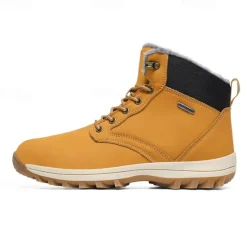 New OUKU Men's Waterproof Insulated Winter Boots with Non-Slip Rubber Sole and Faux Fur Lining for Outdoor Hiking