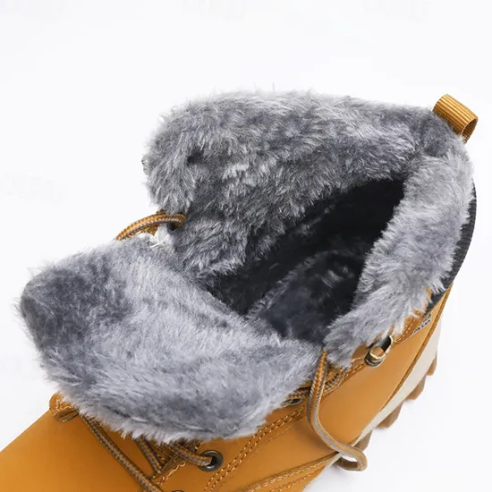 New OUKU Men's Waterproof Insulated Winter Boots with Non-Slip Rubber Sole and Faux Fur Lining for Outdoor Hiking