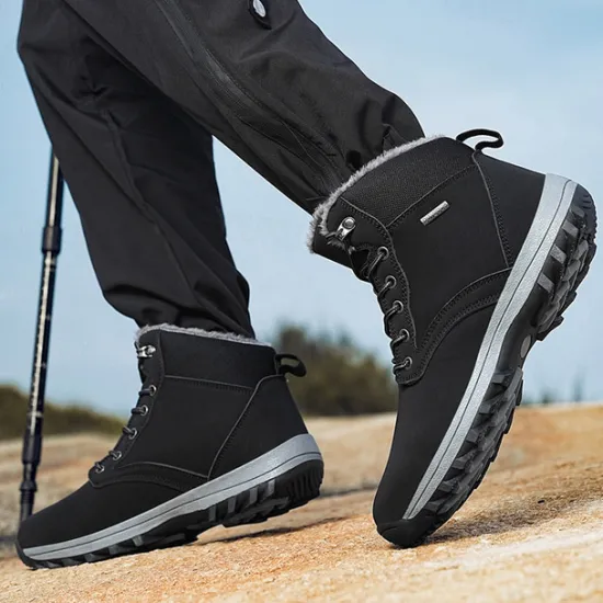 New OUKU Men's Waterproof Insulated Winter Boots with Non-Slip Rubber Sole and Faux Fur Lining for Outdoor Hiking