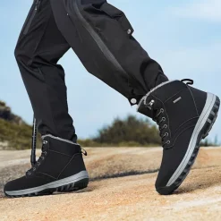 New OUKU Men's Waterproof Insulated Winter Boots with Non-Slip Rubber Sole and Faux Fur Lining for Outdoor Hiking