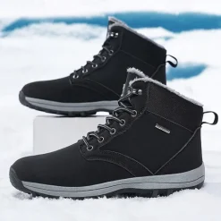 New OUKU Men's Waterproof Insulated Winter Boots with Non-Slip Rubber Sole and Faux Fur Lining for Outdoor Hiking