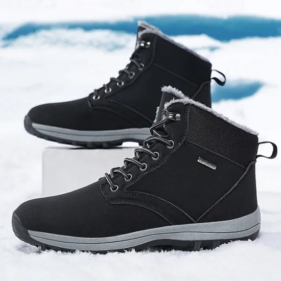 New OUKU Men's Waterproof Insulated Winter Boots with Non-Slip Rubber Sole and Faux Fur Lining for Outdoor Hiking