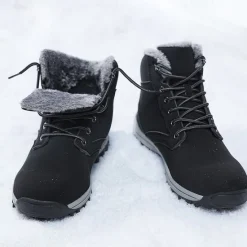 New OUKU Men's Waterproof Insulated Winter Boots with Non-Slip Rubber Sole and Faux Fur Lining for Outdoor Hiking