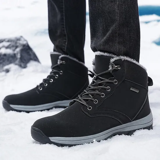 New OUKU Men's Waterproof Insulated Winter Boots with Non-Slip Rubber Sole and Faux Fur Lining for Outdoor Hiking
